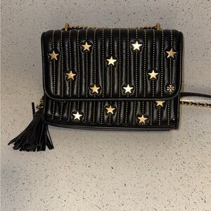 Tory Burch Black and Gold Star Crossbody Bag